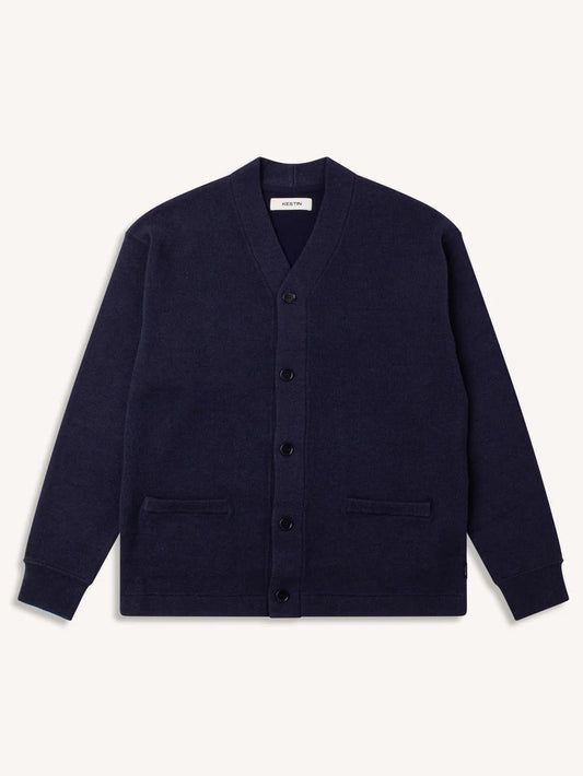Glencorse Cardigan in Navy Wool Blend