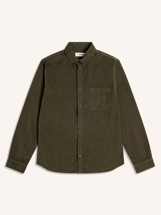 Raeburn Button Down Shirt in Olive Fine Corduroy