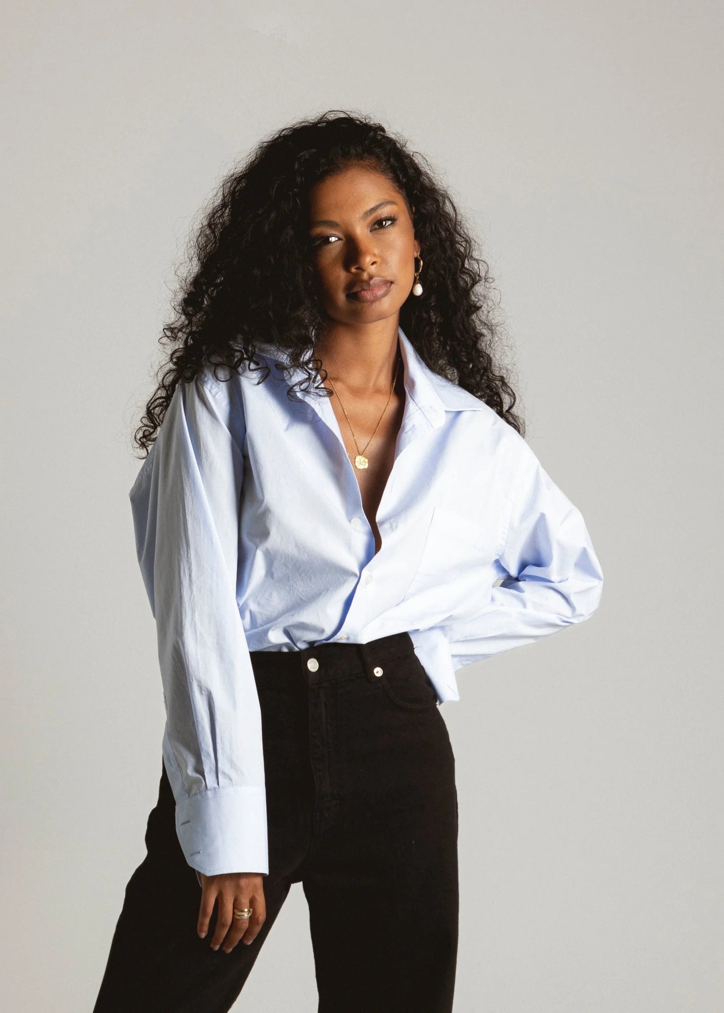 The Boyfriend Oversized Shirt - Light Blue