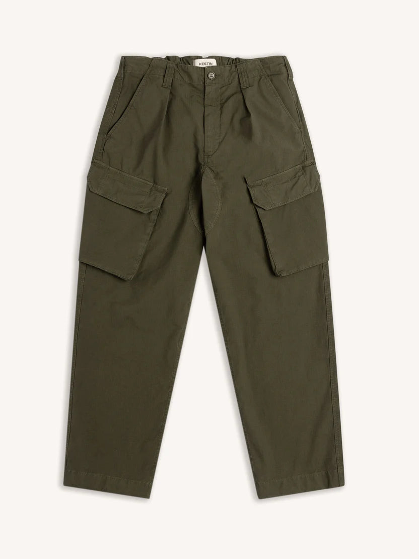 Luss Cargo Pant in Dark Olive Cotton Ripstop