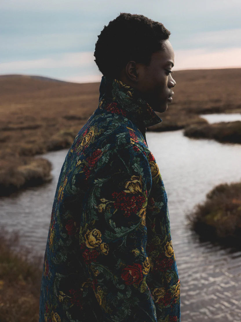 Ormiston Jacket in Navy Floral Jacquard